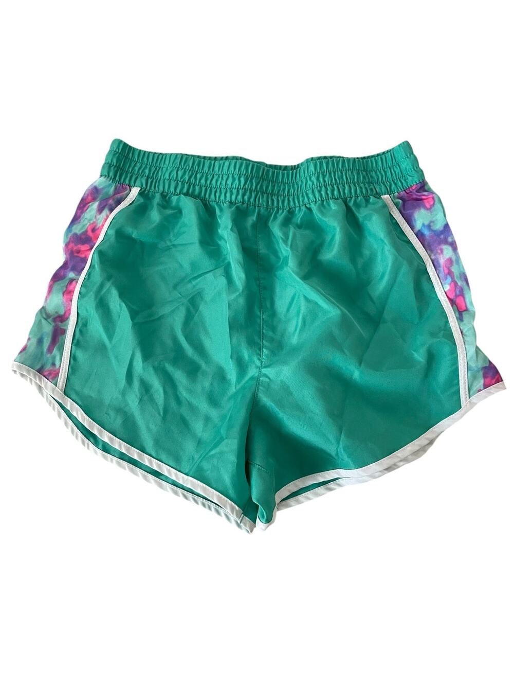 Zone Pro Girls Teal Green Multicolor Athletic Shorts Youth Size Large 10-12